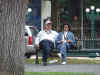 Hanson & Jean Leach resting 1 block from Alamo.JPG (151027 bytes)