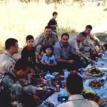 Maj Gerber, CPT Walker, 1SG Pepin, Col Nazim together at a picnic.
