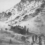 One of the two Self Propelled (SP) with the battalion firing North of Yonchow, February 1953