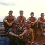 L-R Cpl Skeens, Carl Burton, Dave Sargenston, Dick, Front - L-R Ralph Mitchell, Gary