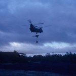 Battery moving via Chinook to an LZ