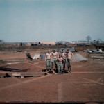 LZ Doris under construction L-R Joe Sewell, Wayne Mc Pherson, Bruce Rogers, Sgt. Bob Norris, Rick Simpkins 1969