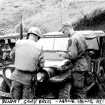 Cpt. Bennett (CO B Btry) and BN Signal Officer Gary Bress on Recon of Mang Yang Pass 1967